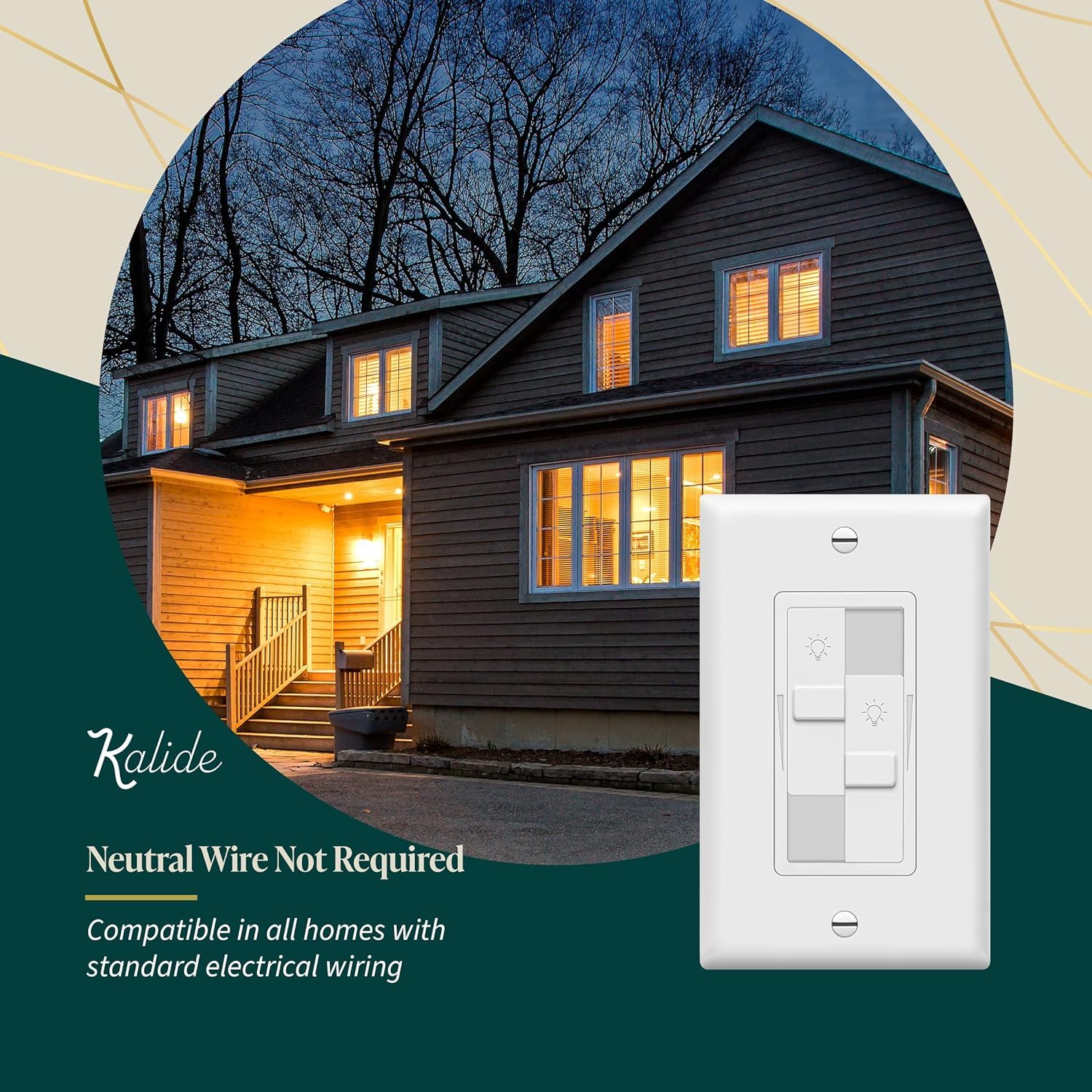 TOPGREENER dimmer next to ruler showing compact size and easy replacement benefit