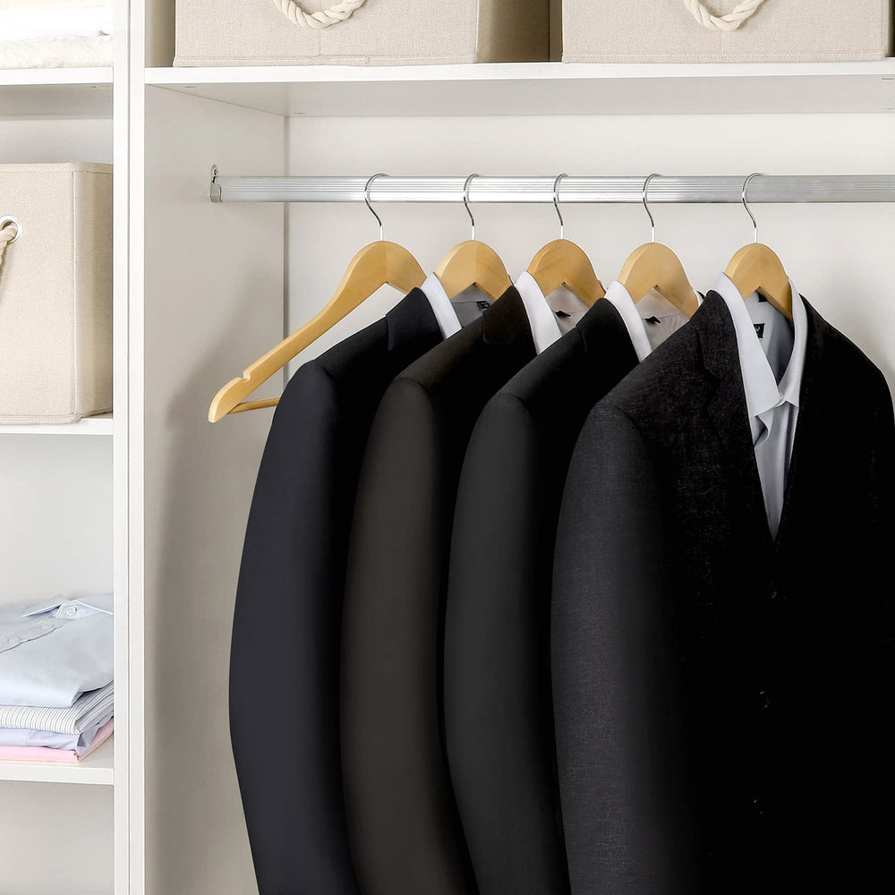 TOPIA HANGER size comparison with shirt illustrating 17.5-inch width fit