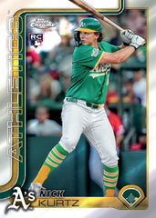 Close-up of sealed Topps chrome pack with reflective foil, illustrates pack freshness