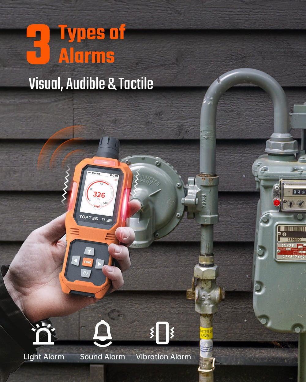 TOPTES CT-580 in hand for scale showing portable convenience