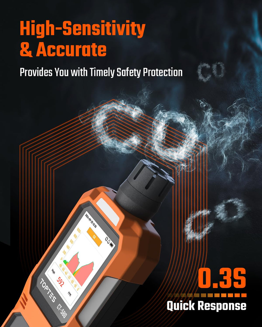 TOPTES CT-580 side profile highlighting ergonomic grip and durability