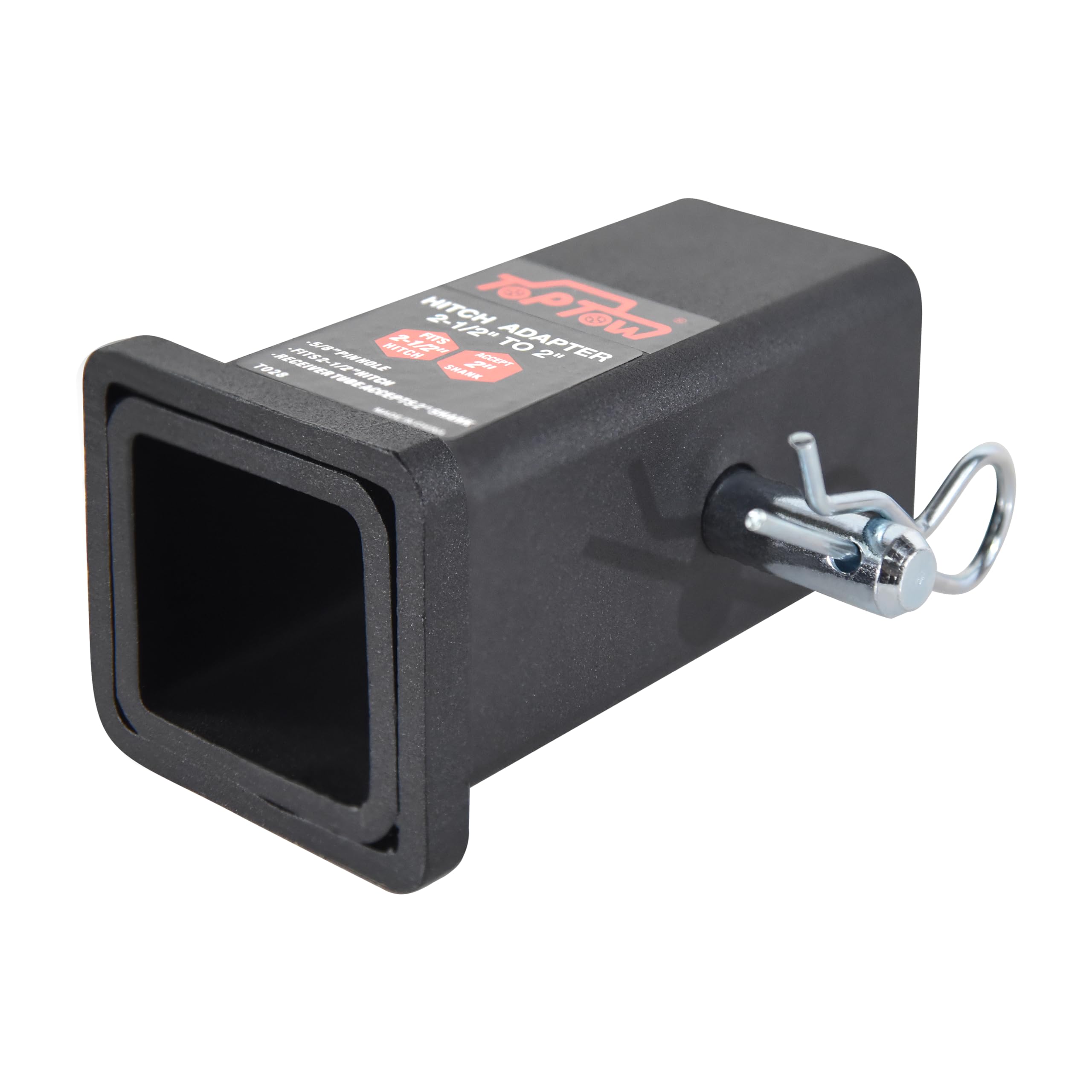 TOPTOW adapter on truck with bike rack attached, allows use of standard 2" accessories