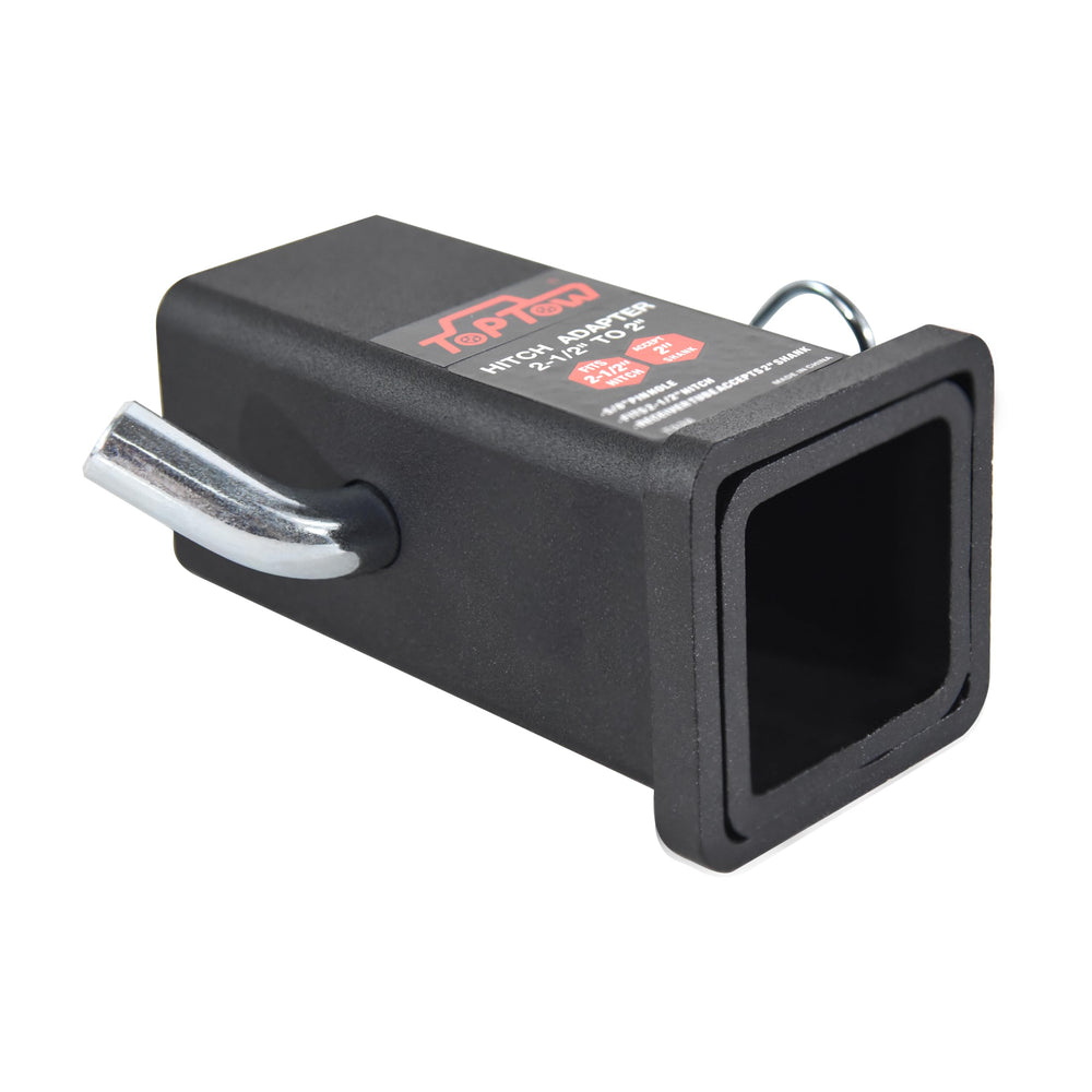 TOPTOW 5/8 inch hitch pin and clip close-up included for immediate secure attachment