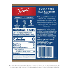 Torani label close-up highlighting brand and clear flavor information