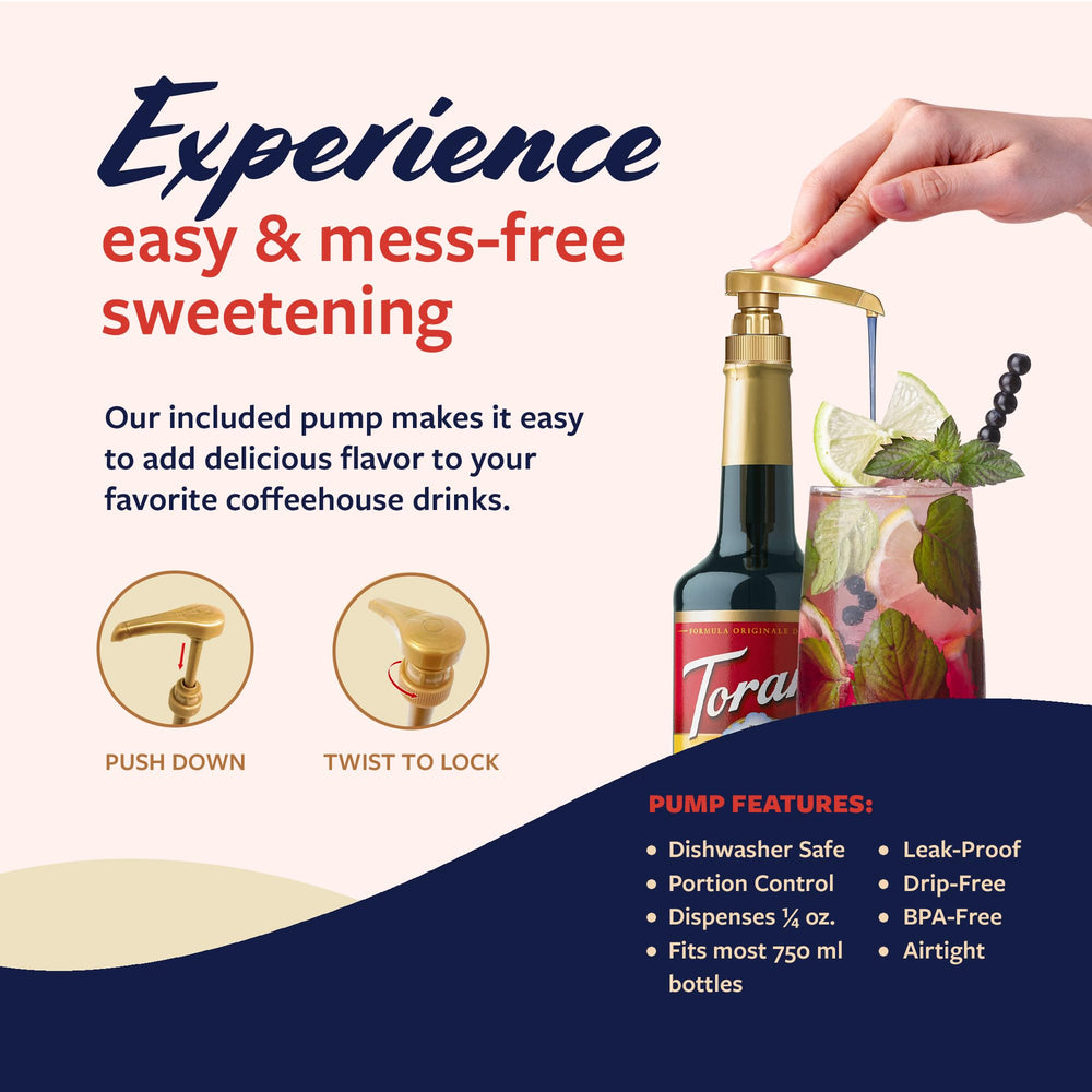 Torani close-up of syrup texture highlighting smooth mixability advantage