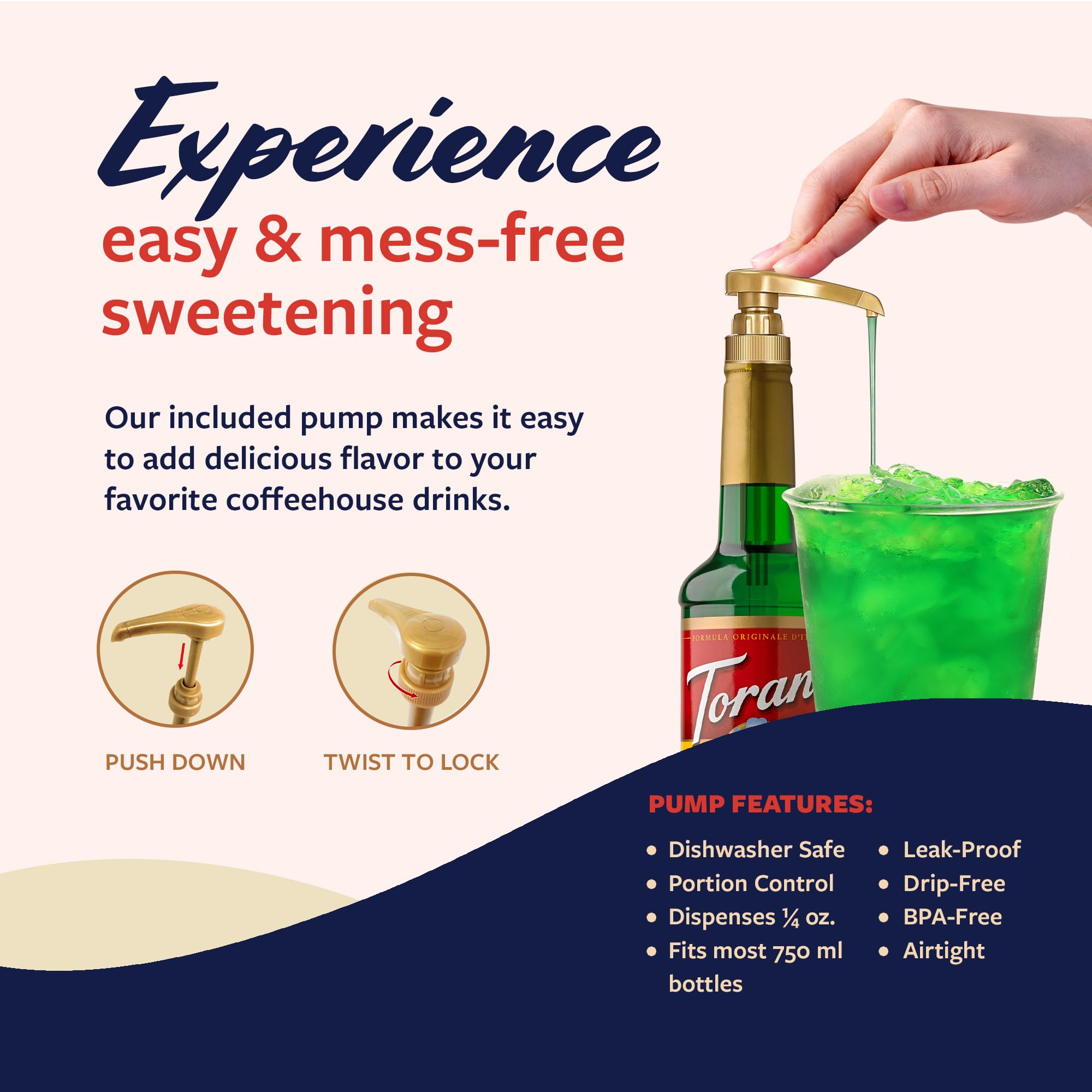 Iced coffee with Torani green apple syrup, brand adds bright fruity lift