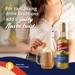 Torani syrup blended into an iced latte, demonstrates quick flavoring and café result