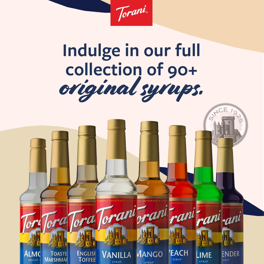 Torani pineapple bottle on a café counter showing professional beverage setup