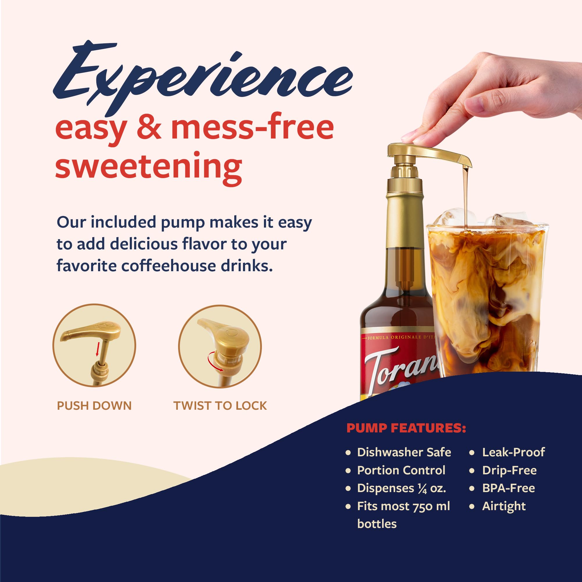 Torani drizzle on ice cream showcasing dessert enhancement and convenience