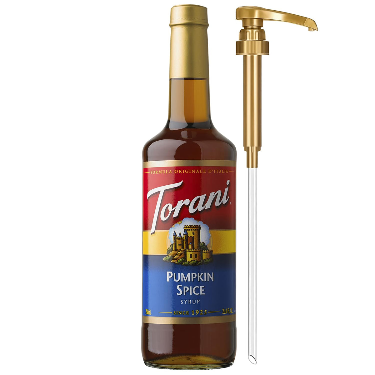Torani front bottle showing label and seasonal appeal for easy recognition