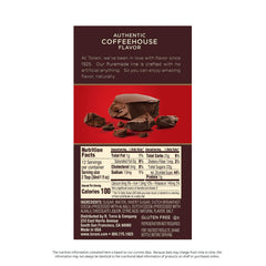 Torani Puremade dark chocolate drizzled on a mocha, adding rich flavor and attractive presentation