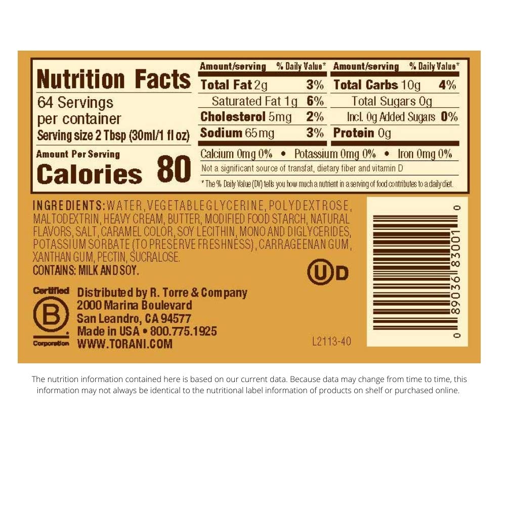 Torani sugar free caramel in latte demonstrating cafe flavor without added sugar