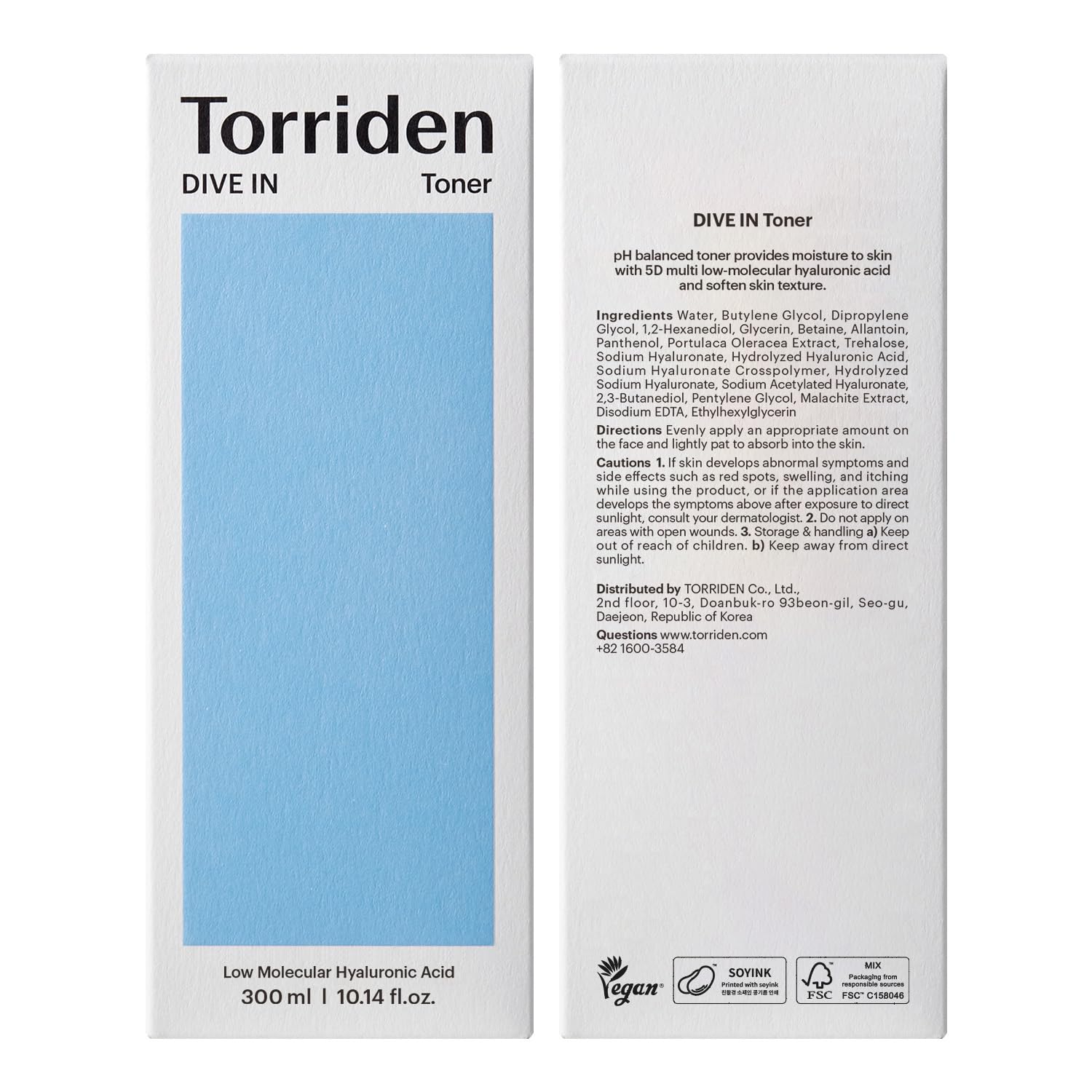 Torriden with recycled packaging materials emphasizing eco-friendly packaging benefit