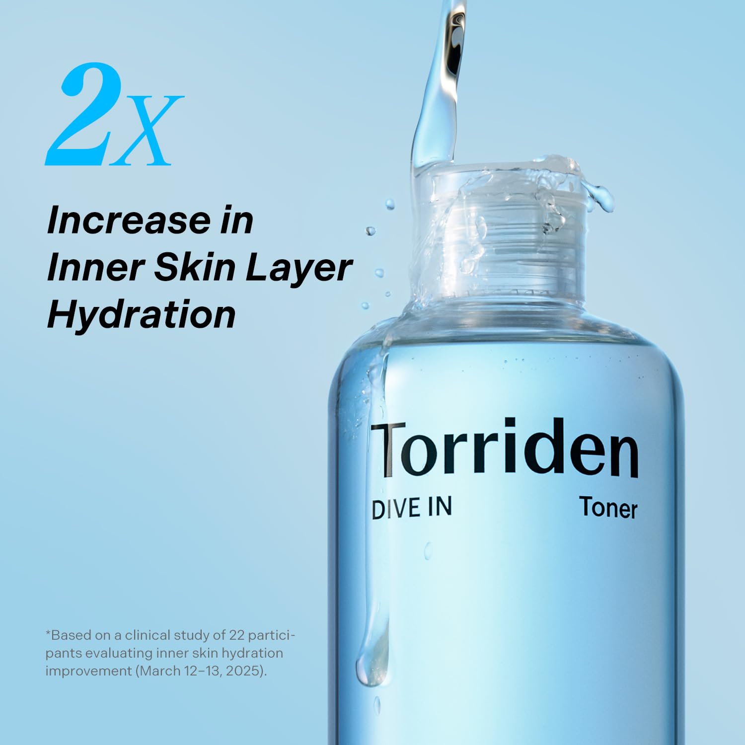 Torriden surrounded by hyaluronic acid and panthenol ingredients for deep hydration benefit