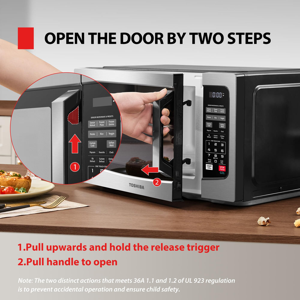 TOSHIBA sensor reheating food mid-cycle preserving texture