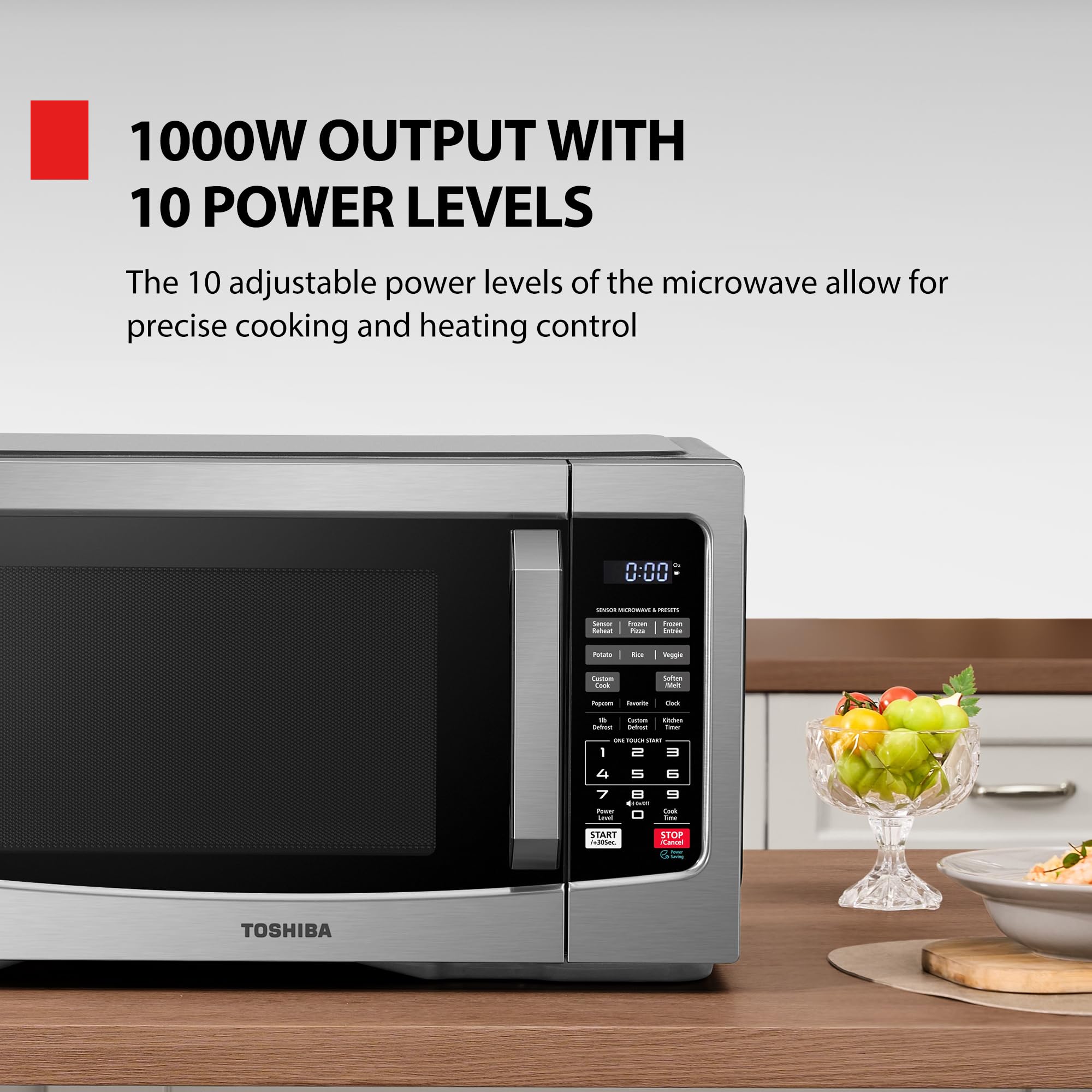 TOSHIBA microwave in kitchen lifestyle for compact elegance