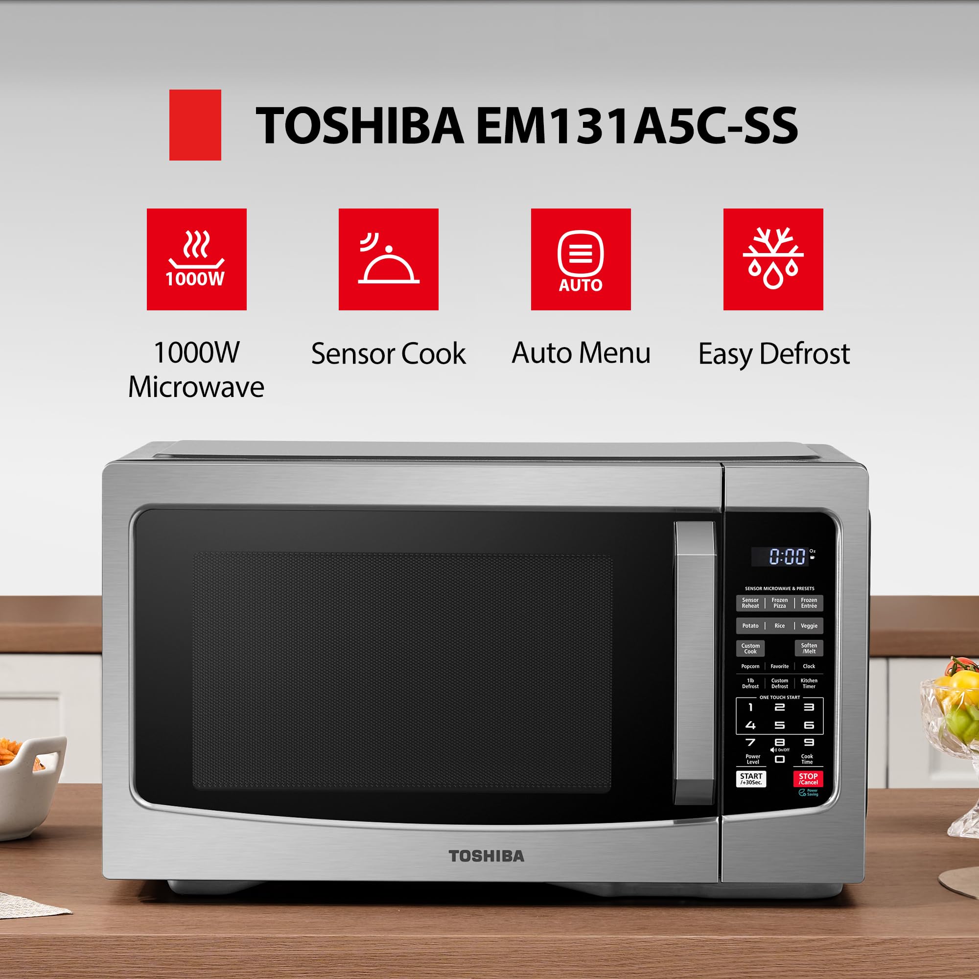 TOSHIBA interior and 12.4-inch turntable showing usable capacity