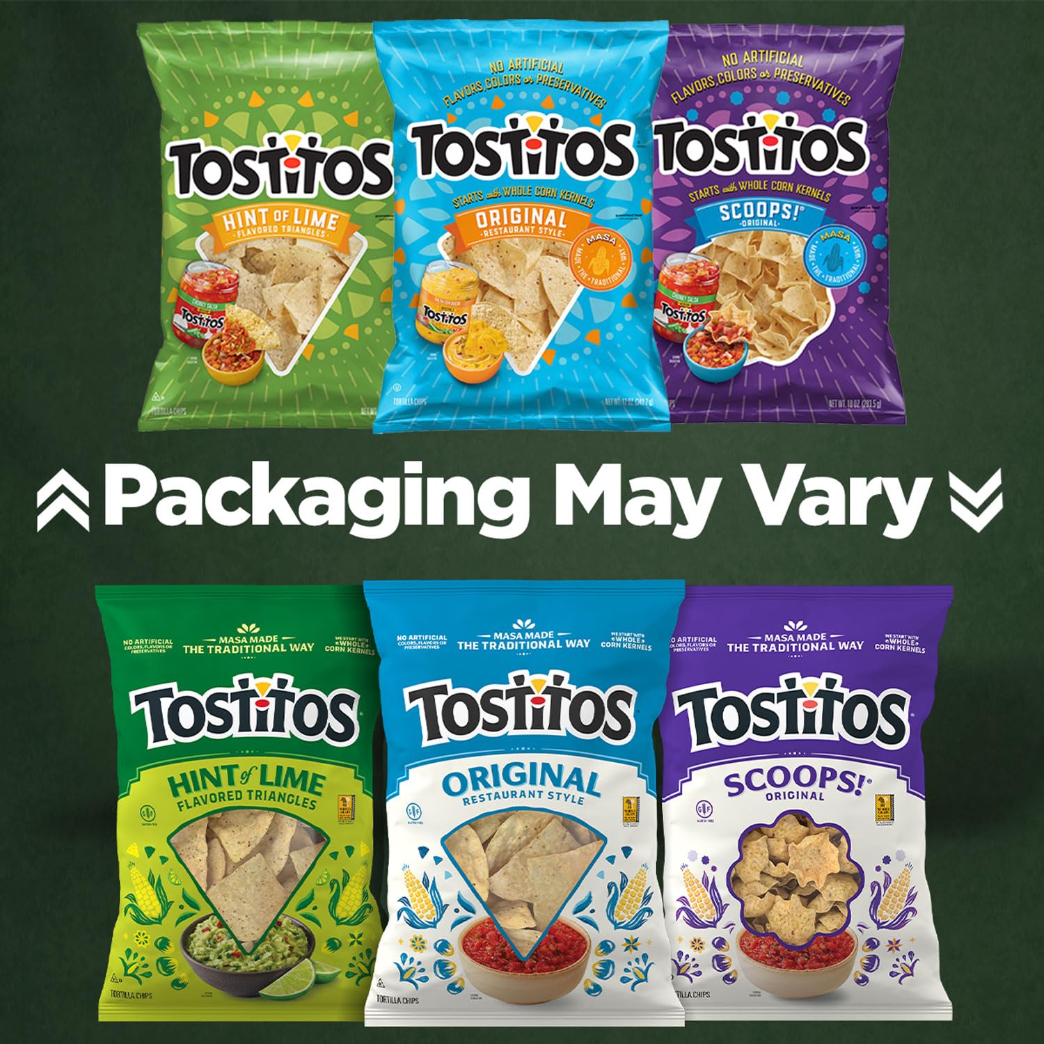 Tostitos chip dipped into salsa showing easy scoop and enjoyment
