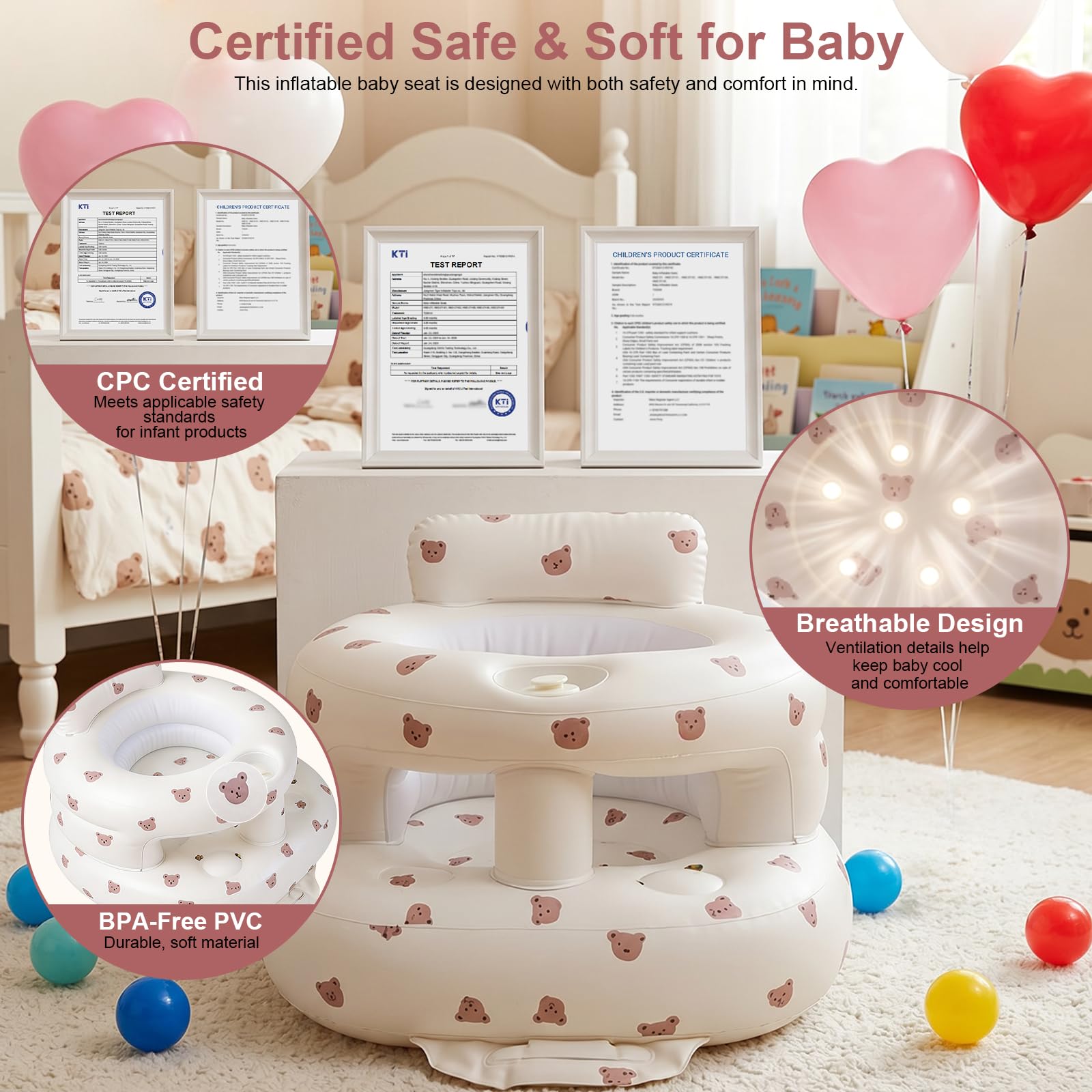 TOSXW infant using seat in living room for supervised play