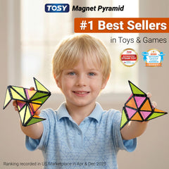 TOSY Magnet Pyramid holographic glow close-up highlighting bright glowing stickers