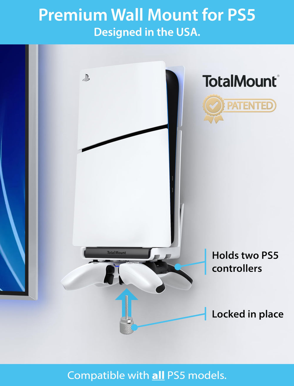 TotalMount close-up of vibration dampers reducing fan rattle for quieter gaming