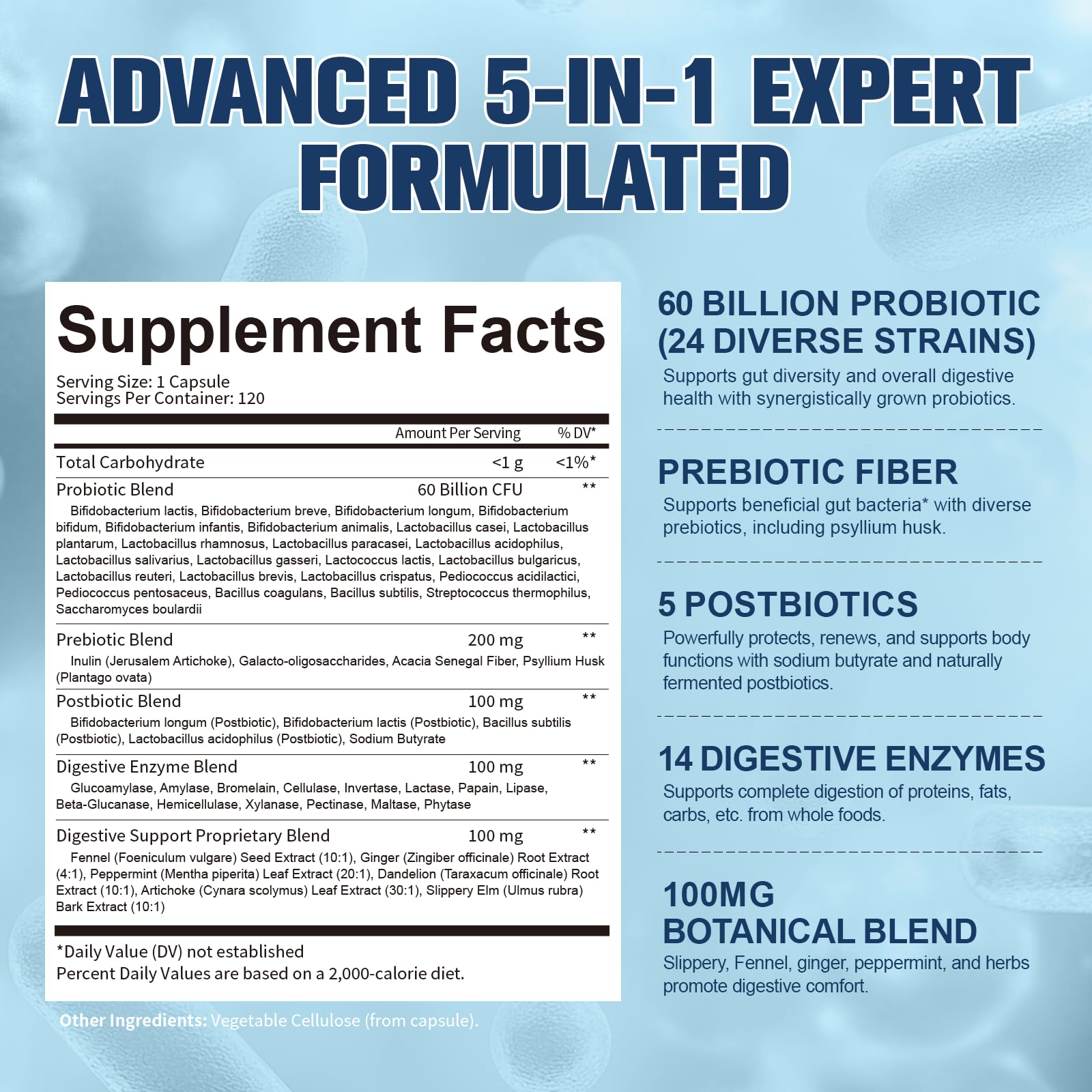 Totaria product label listing 24 strains emphasizing diverse microbiome support