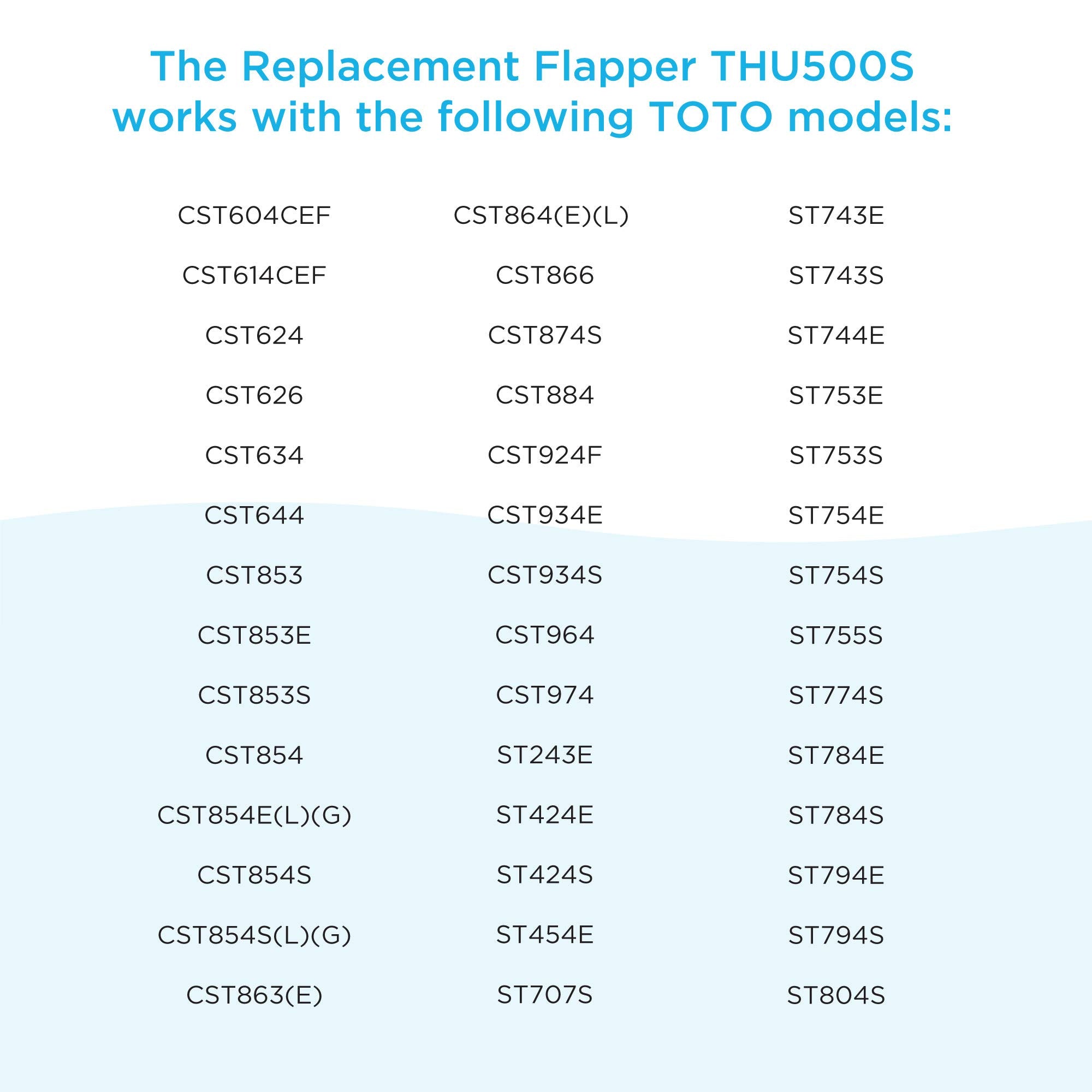 TOTO flapper side profile highlighting polypropylene body for long-term dimensional stability