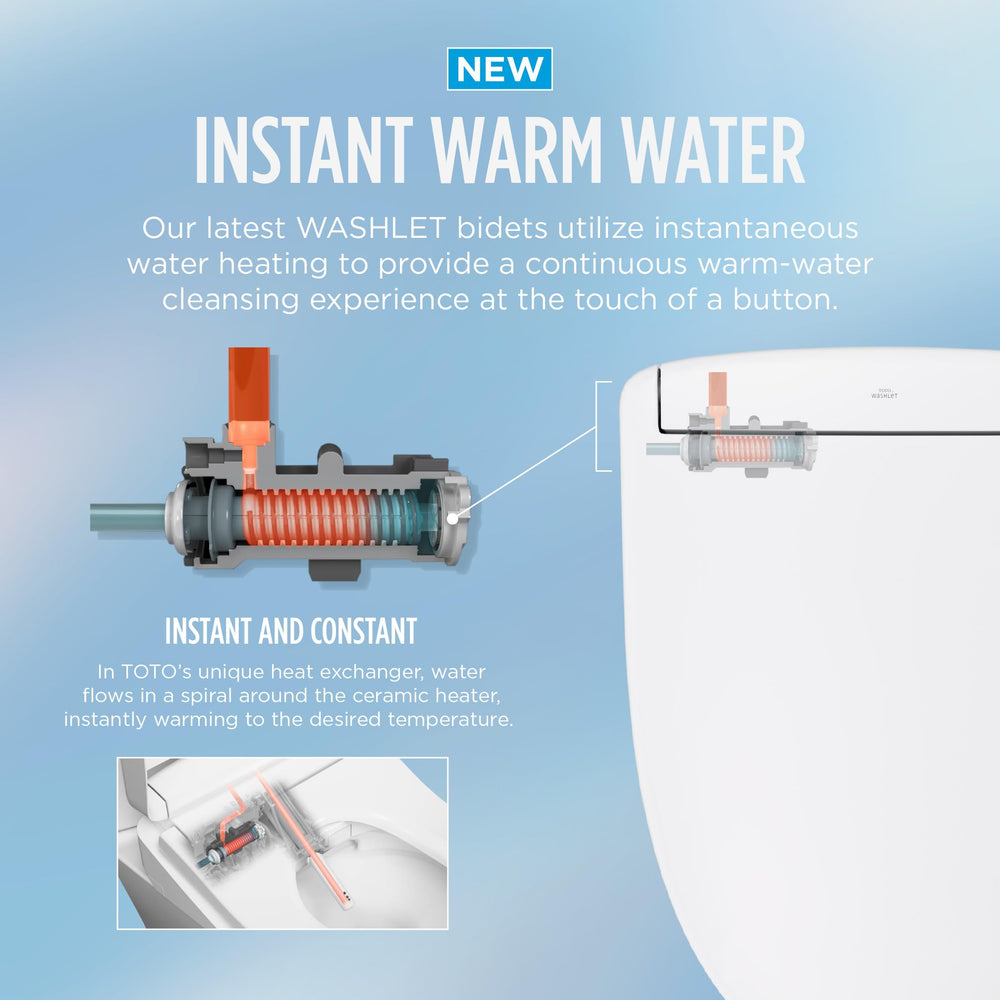 TOTO wand close-up highlighting EWATER+ self-cleaning for improved hygiene