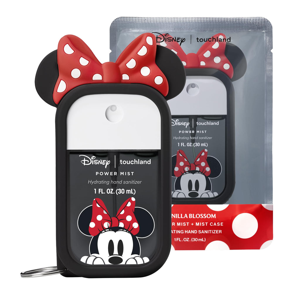Touchland Minnie mist spray texture demonstrating quick-dry finish and lightweight feel