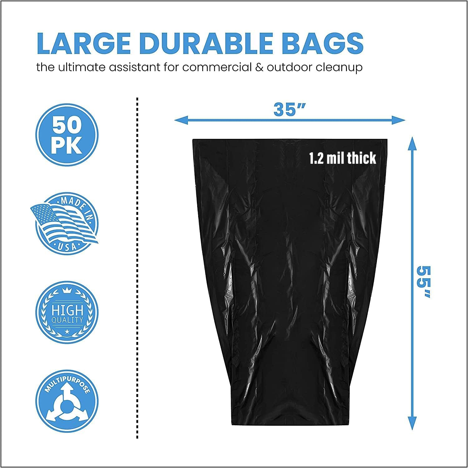 ToughBag close-up of film texture highlighting 1.2 mil strength and flexibility
