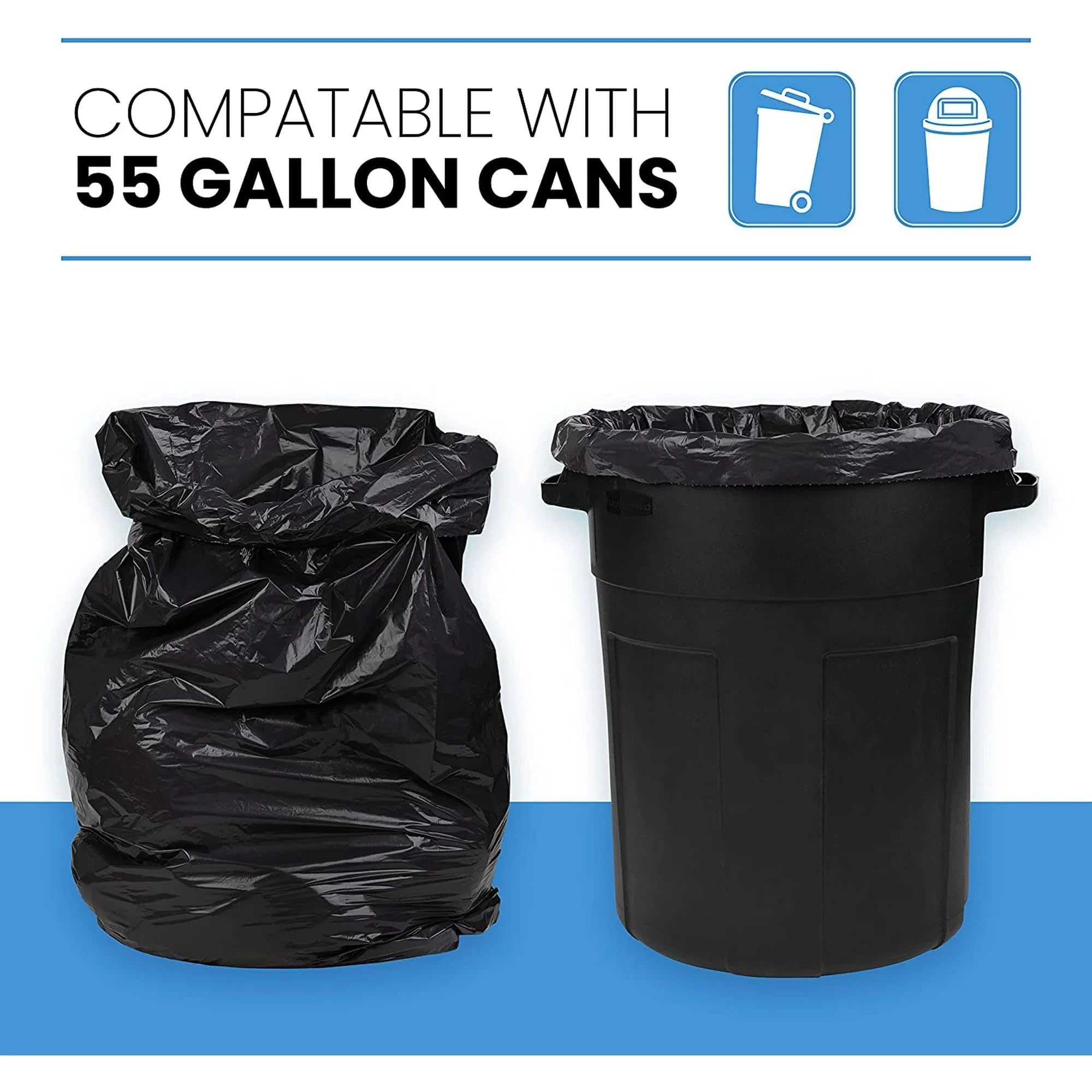 ToughBag fitted inside a 55-gallon drum demonstrating secure fit and no slipping