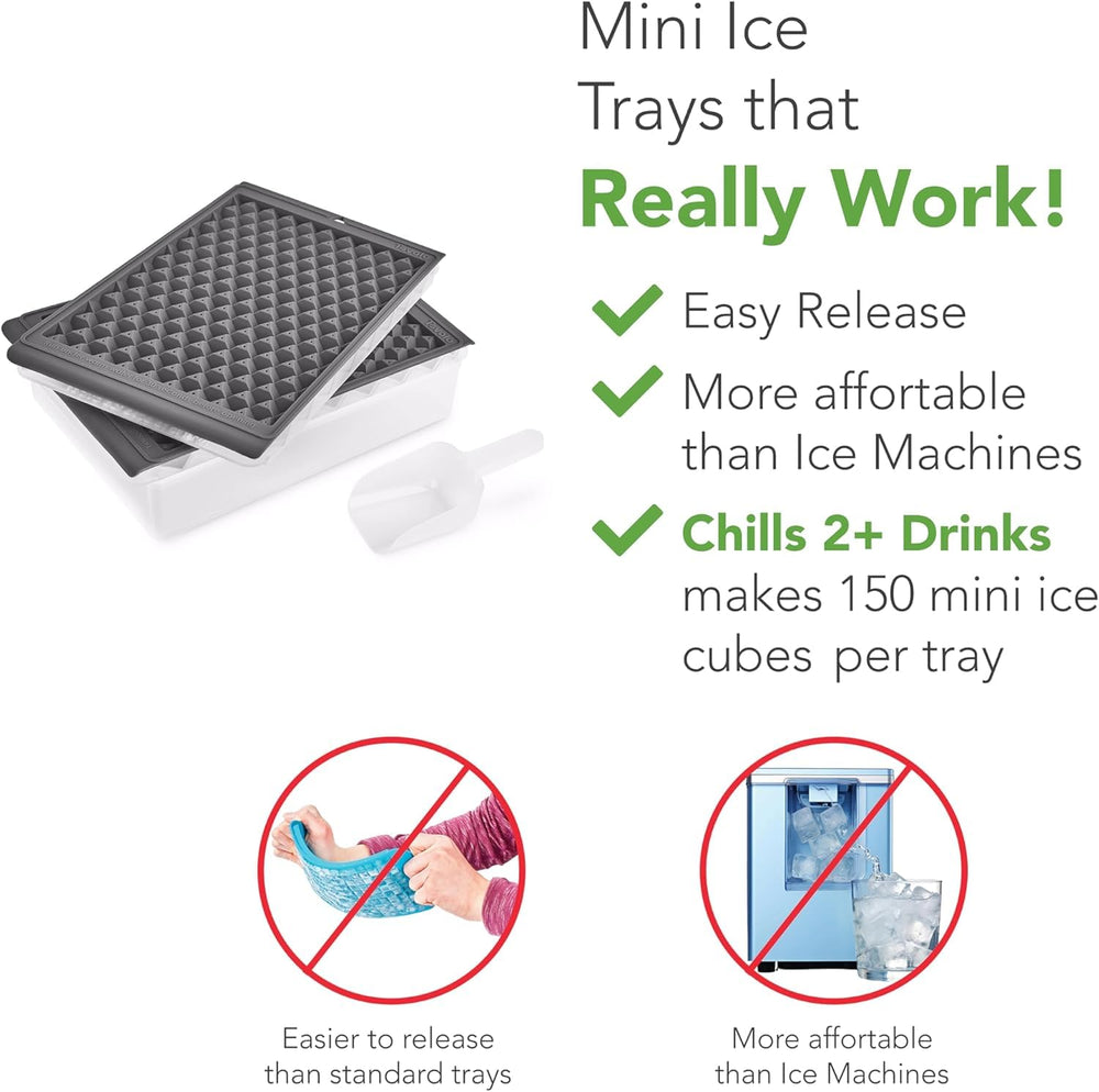 Tovolo covered storage bin filled with mini nugget ice keeping ice fresh