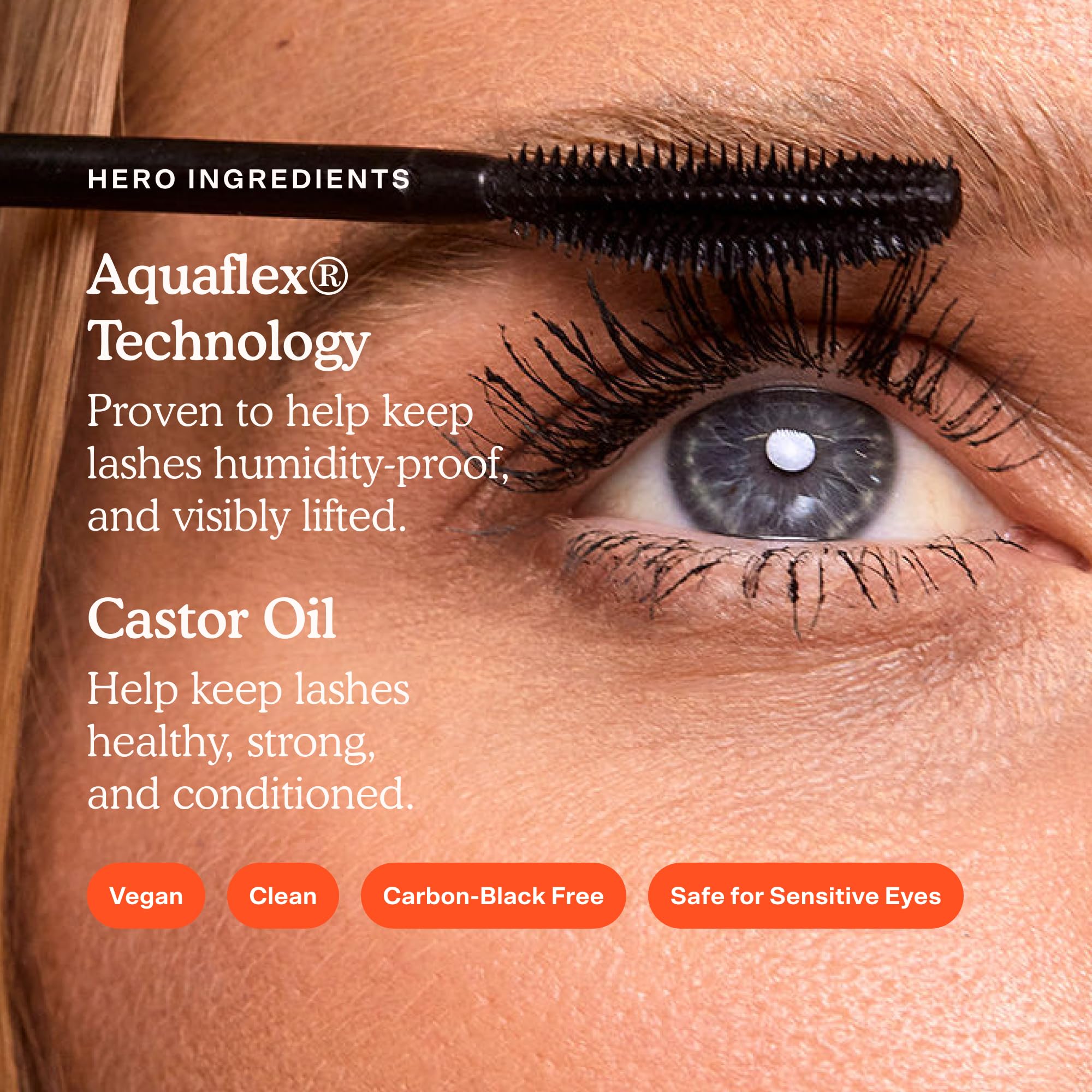 Tower 28 before and after lashes showing volumizing effect benefit