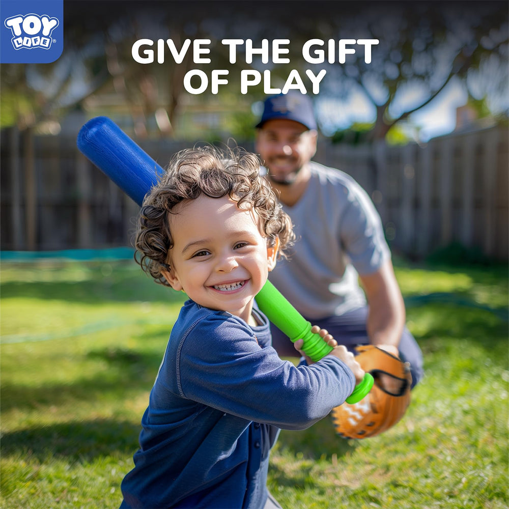 TOY Life child swinging bat in backyard promoting active outdoor play