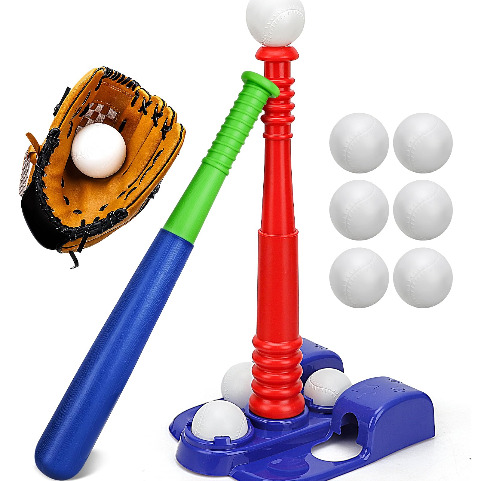 TOY Life front view of full tee ball set showing all pieces and play ready