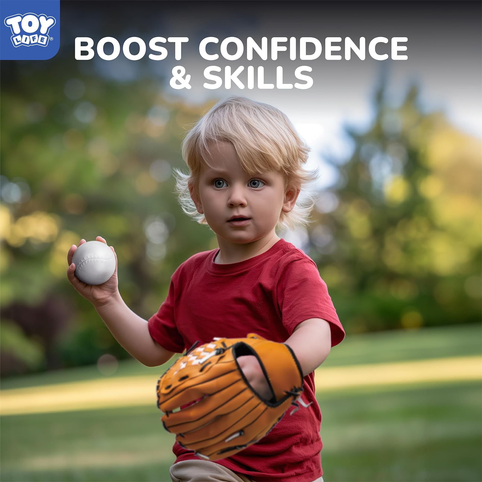 TOY Life adjustable tee demonstrating height settings to grow with child