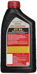 Toyota ATF WS close-up label displays part number and specification for easy verification