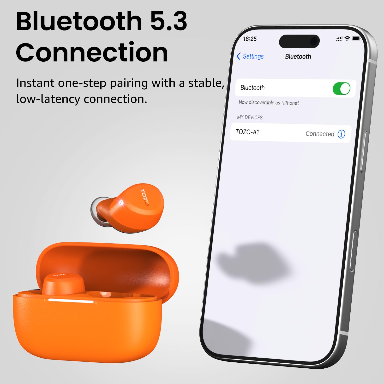 TOZO A1 on a table with phone, highlighting daily lifestyle usability