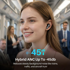 TOZO NC3 in-ear fit lifestyle scene showing secure fit for workouts