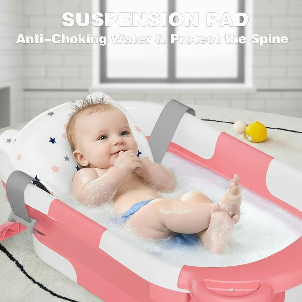 TPN baby bathtub folded flat under 2 inches for compact storage and travel