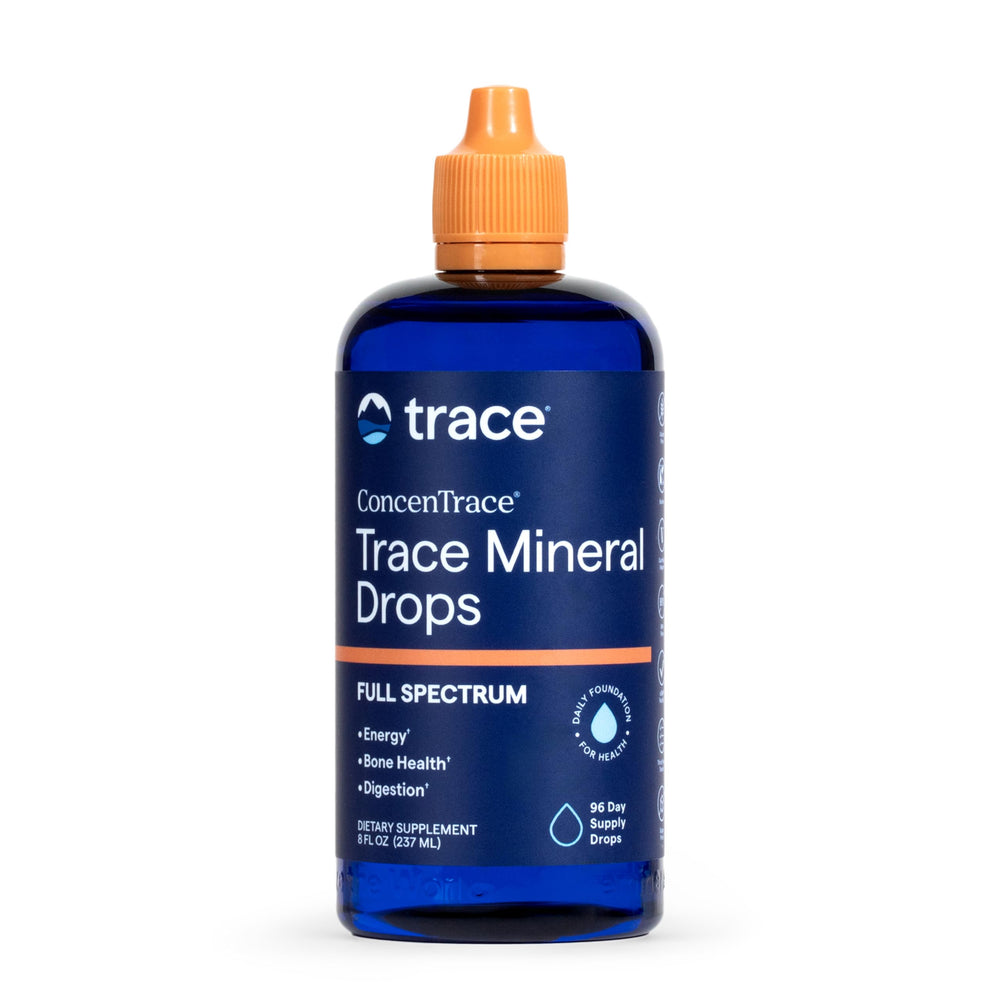 Trace Minerals ConcenTrace front bottle showing label and volume benefit