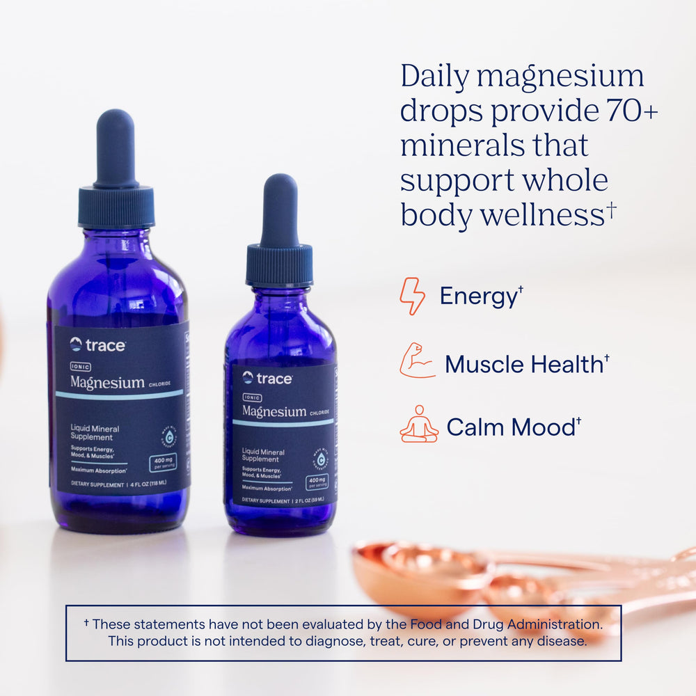 Trace Minerals dropper dispensing liquid magnesium, precise dosing benefit