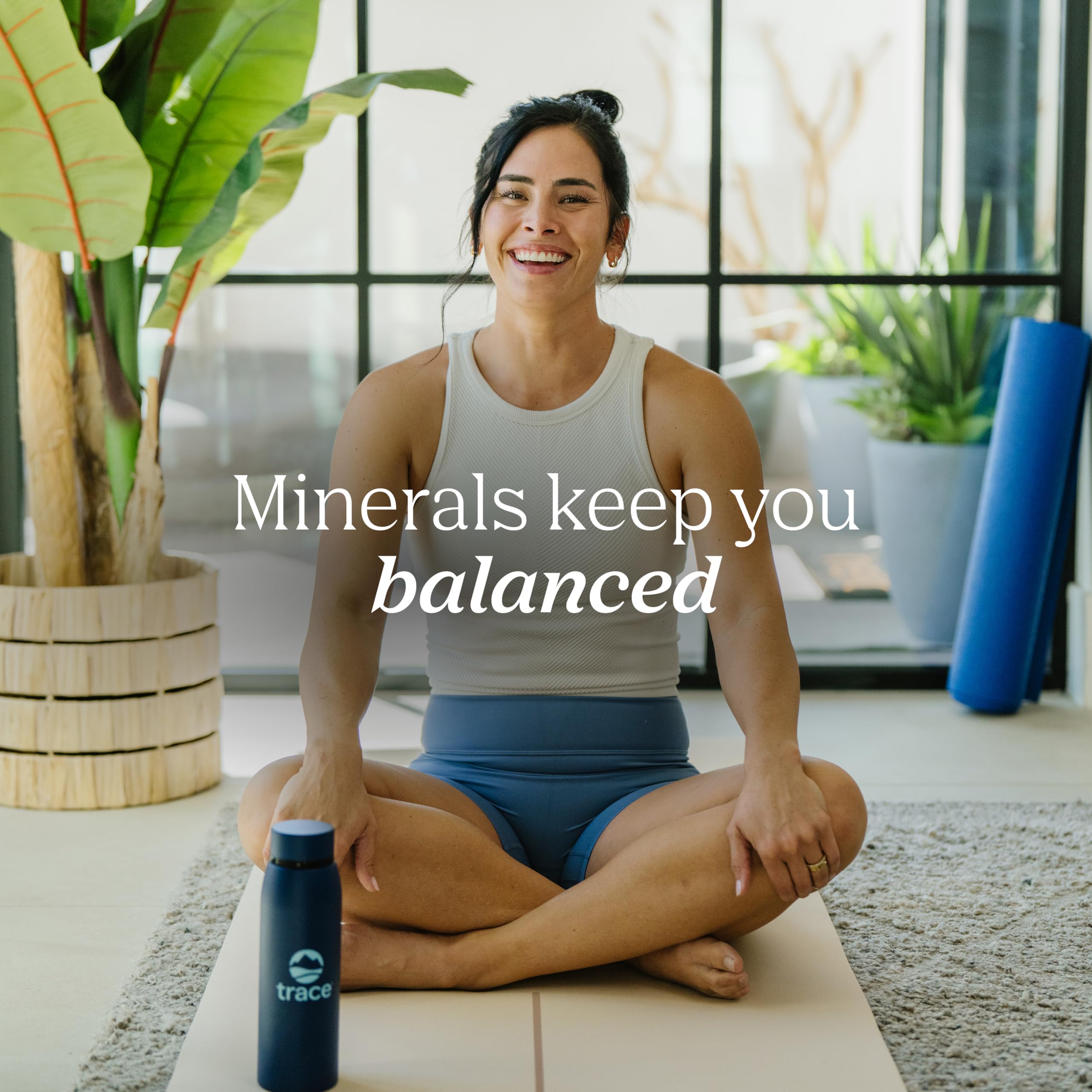 Trace Minerals bottle beside nightstand portraying evening routine benefit