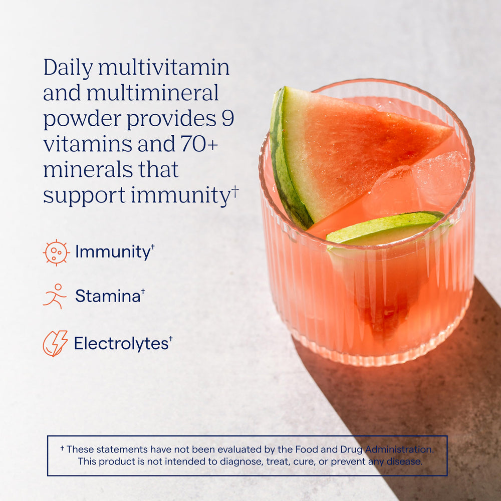 Individual Trace Minerals packet close-up emphasizing easy single-serve use and portability