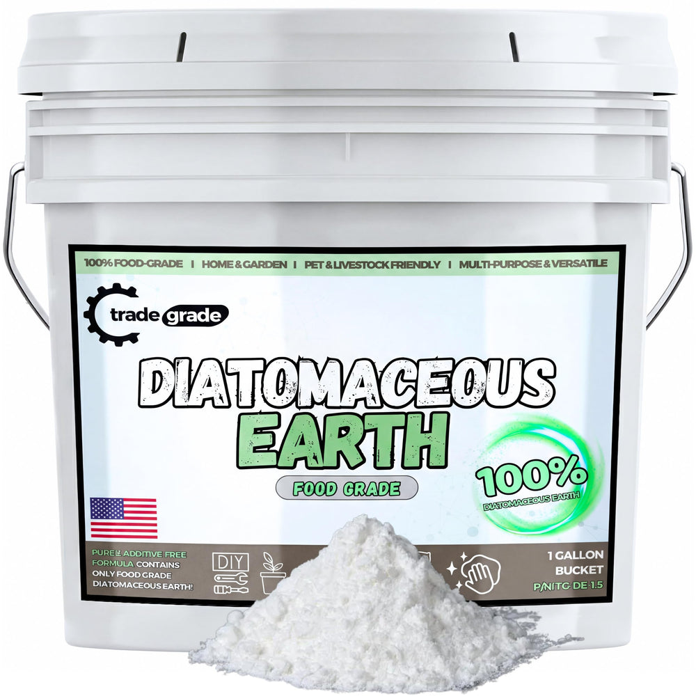 Trade Grade bucket front label showing food-grade purity and clear branding benefit