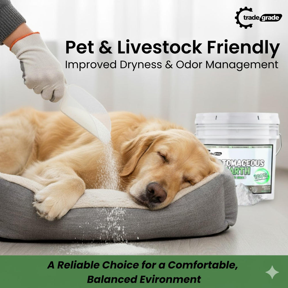 Trade Grade applied to pet bedding showing drier, fresher animal spaces benefit
