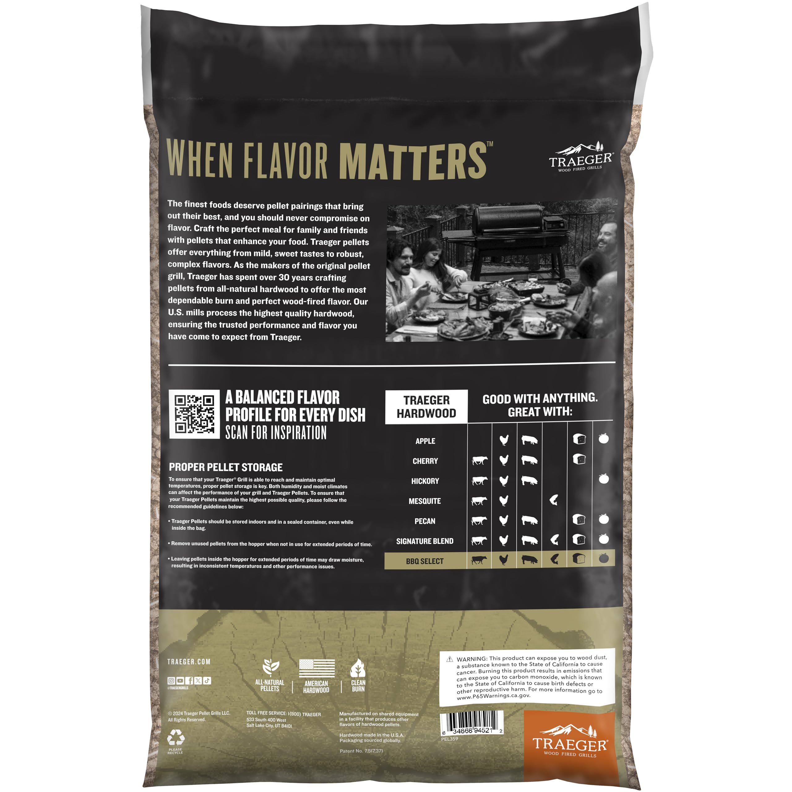 Traeger pellets in wooden bowl, highlighting natural hardwood composition