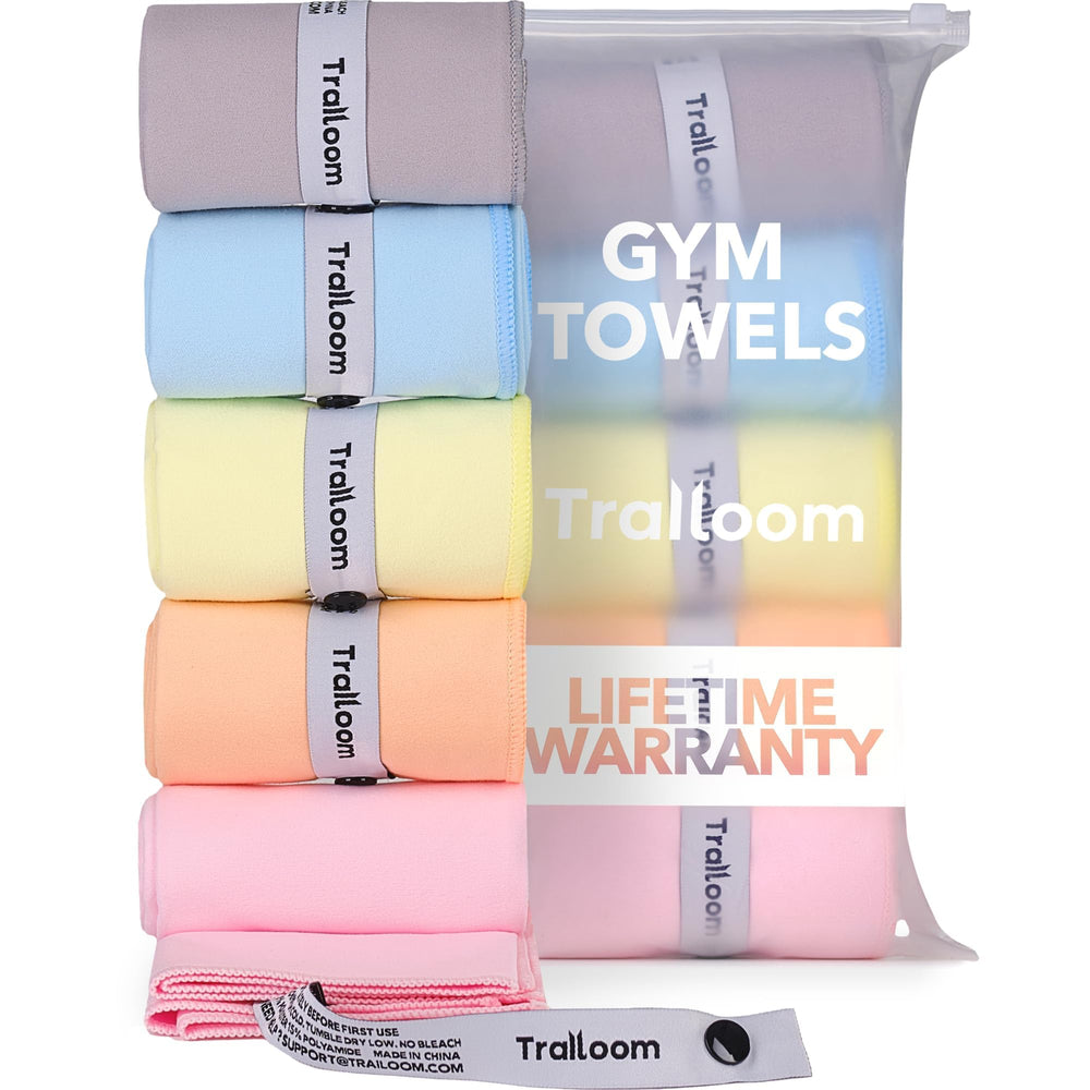 Trailoom front packaging showing five compact towels and brand