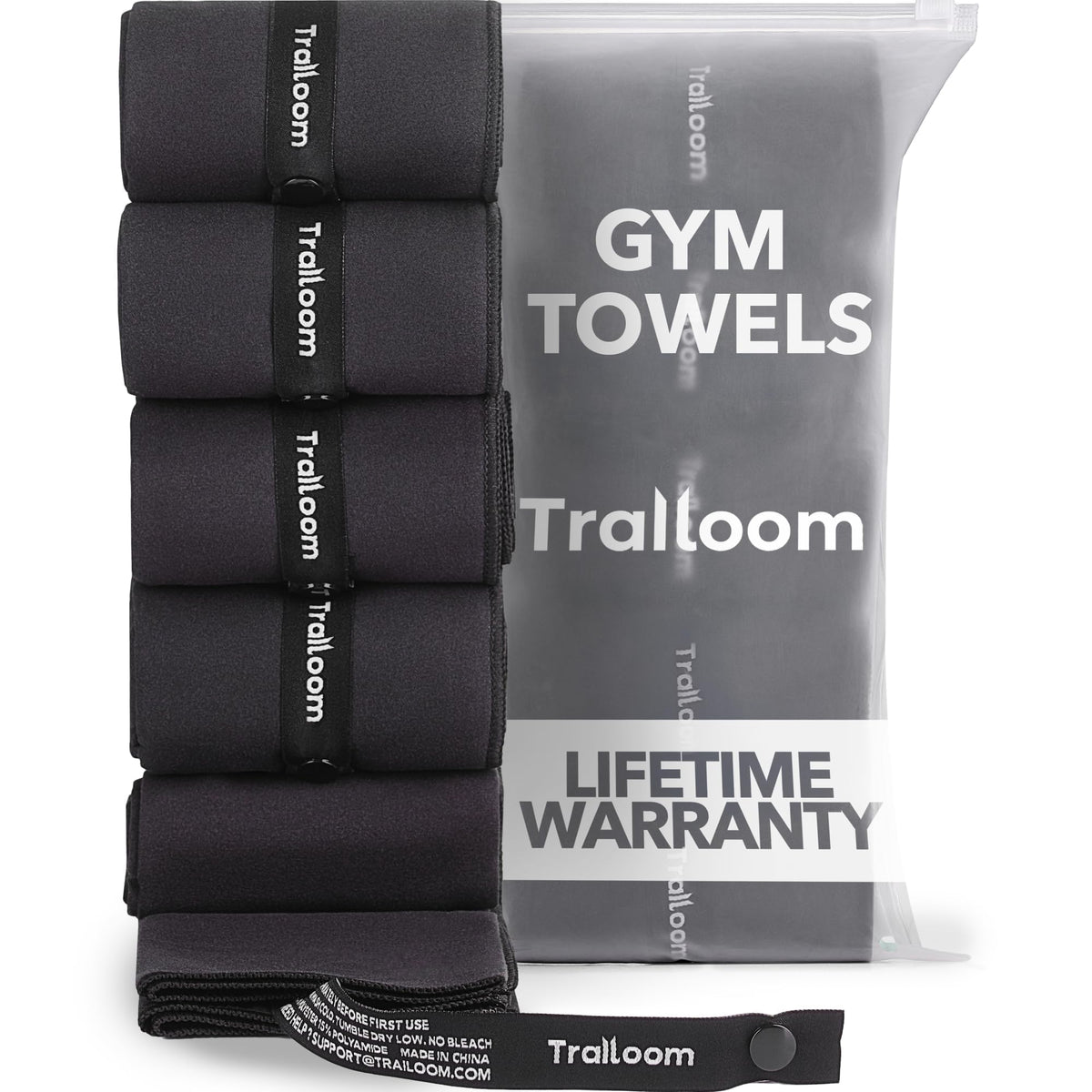 Trailoom front packaging showing five compact quick-dry towels for convenience