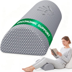 TranquilRelax knee pillow front view showing half-moon shape and firm support